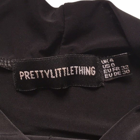 PrettyLittleThing Black Cut Out Dress NWOT Sz 0 - Picture 10 of 10